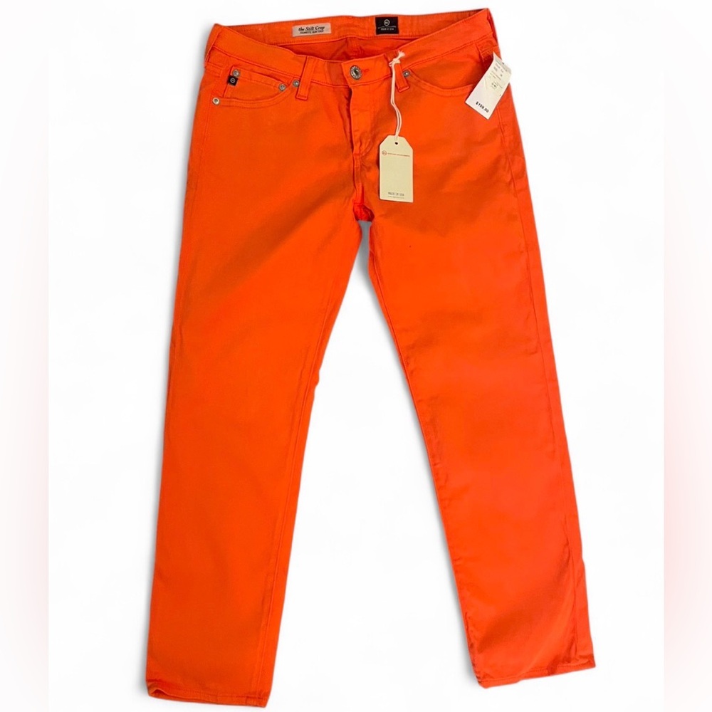 NWT Vintage AG Adriano Goldschmied Orange The Stilt Cropped Cigarette Jeans 28